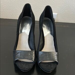 Michael Kors Black Peep Toe Heels